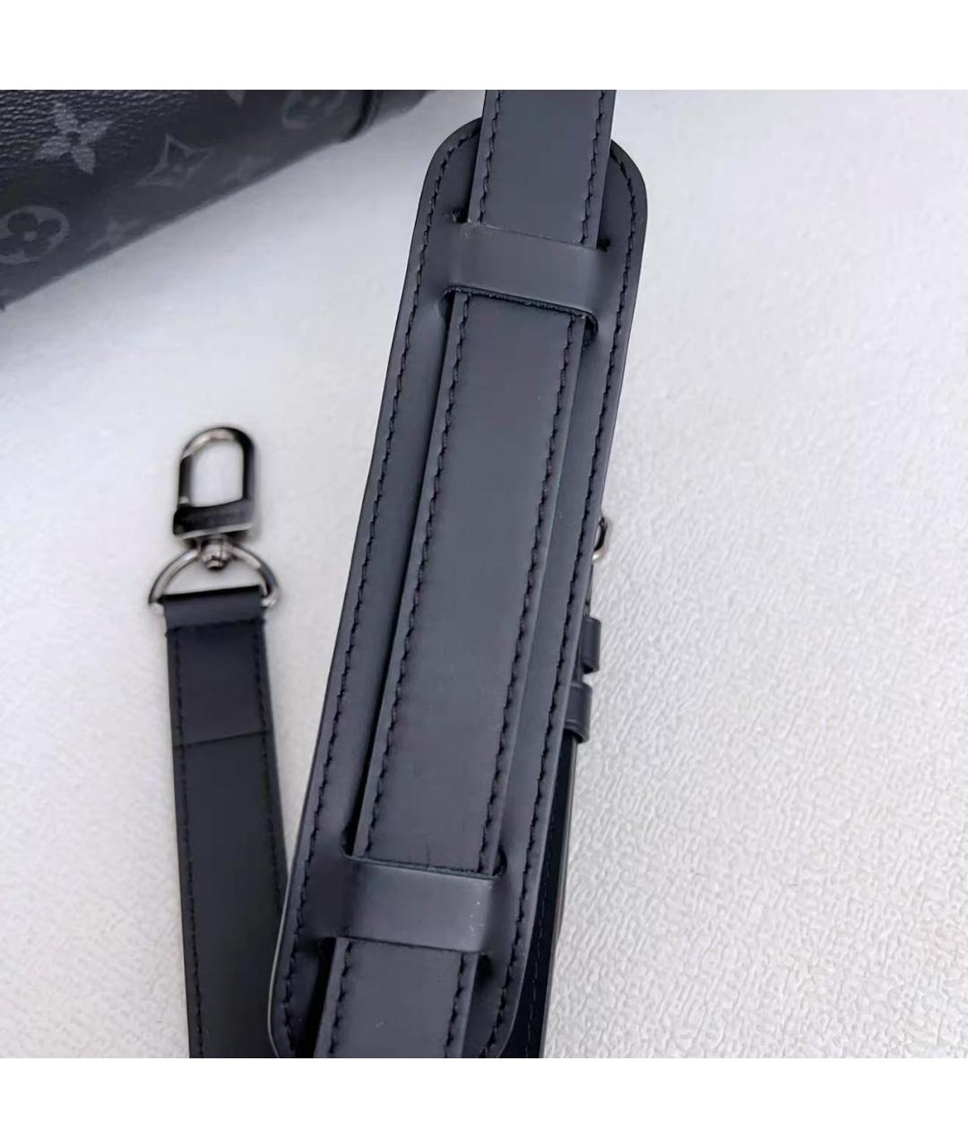 LOUIS VUITTON Черная кожаная дорожная/спортивная сумка, фото 7