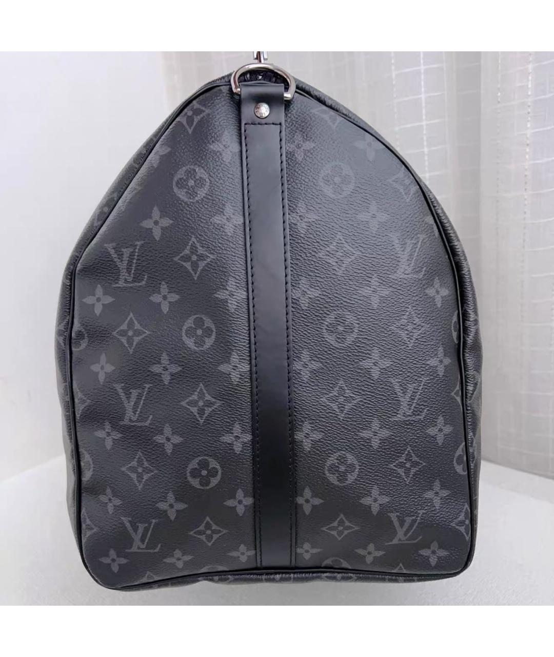 LOUIS VUITTON Черная кожаная дорожная/спортивная сумка, фото 3