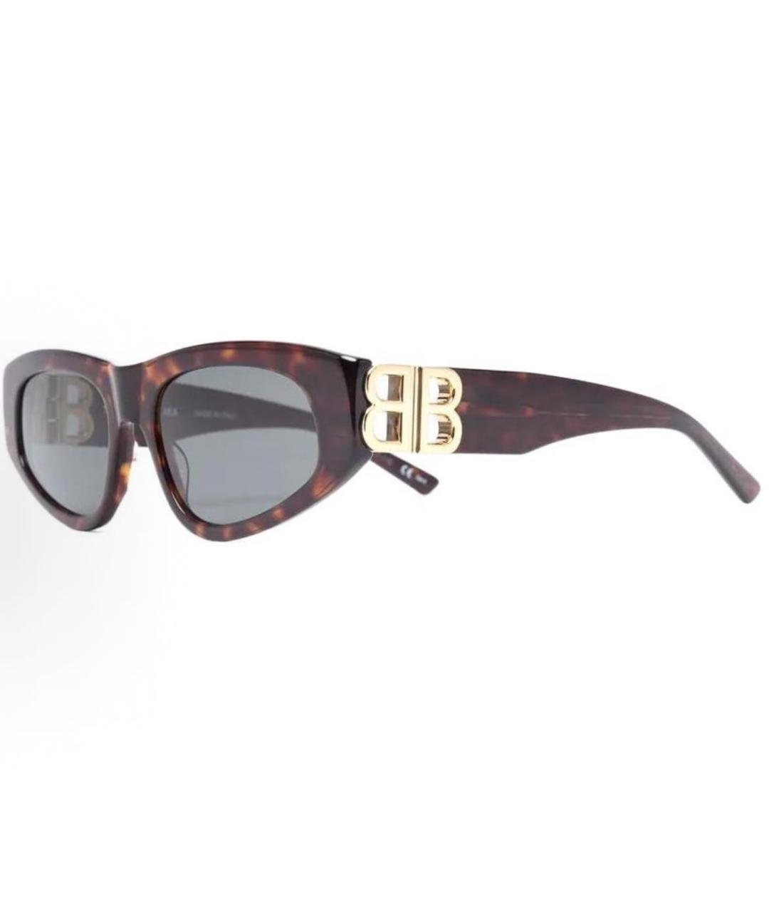 BALENCIAGA Коричневые пластиковые солнцезащитные очки, фото 5