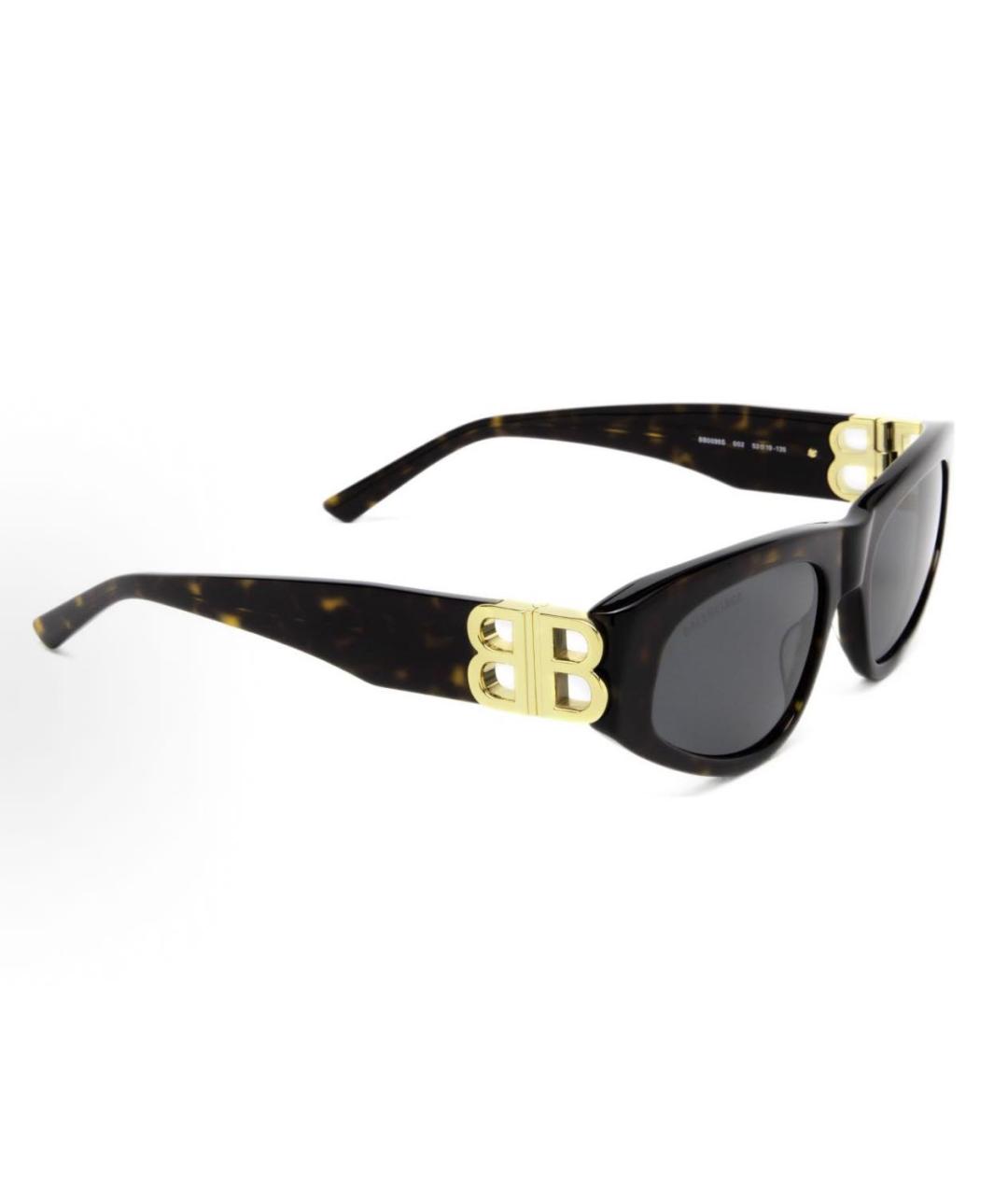 BALENCIAGA Коричневые пластиковые солнцезащитные очки, фото 2