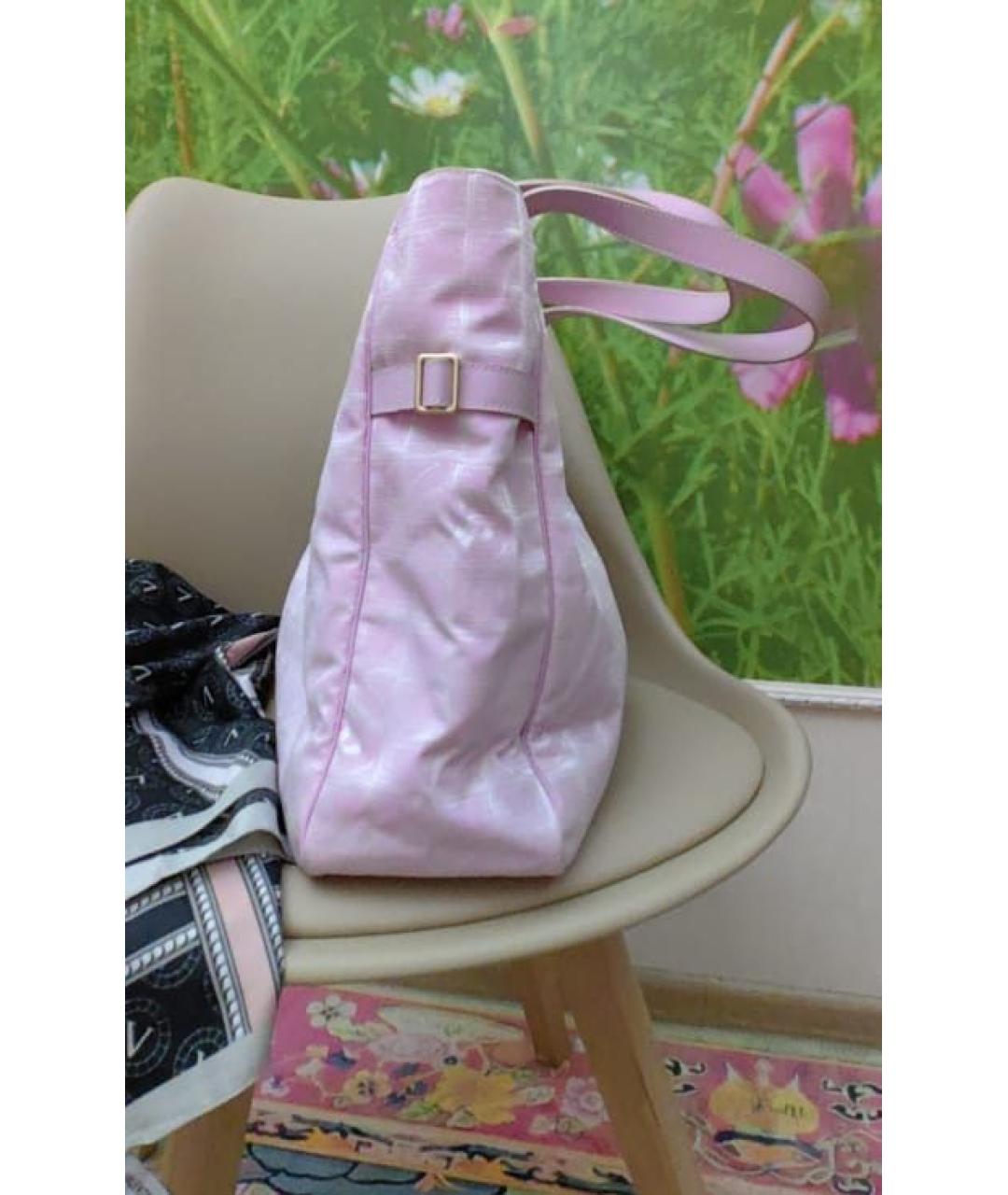 CHANEL Розовая тканевая сумка тоут, фото 2