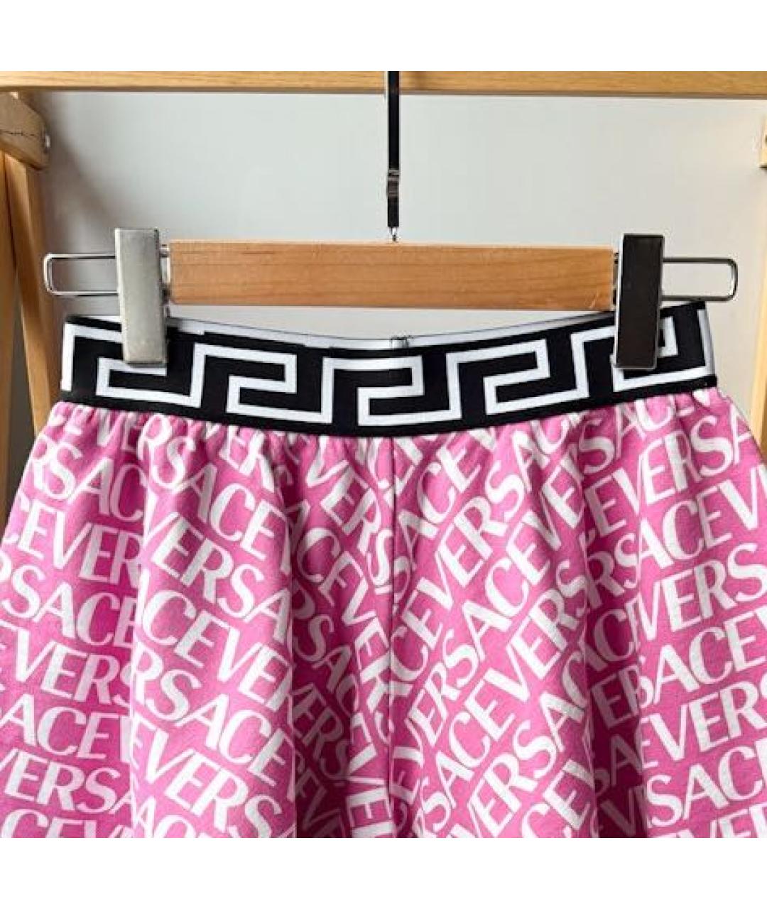 VERSACE Розовые хлопковые брюки и шорты, фото 3