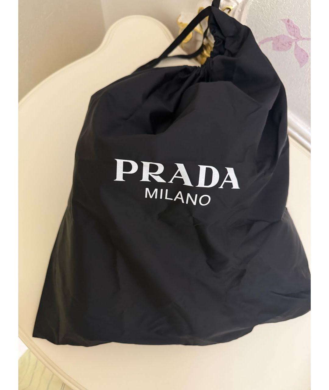 PRADA Черные кожаные кроссовки, фото 5