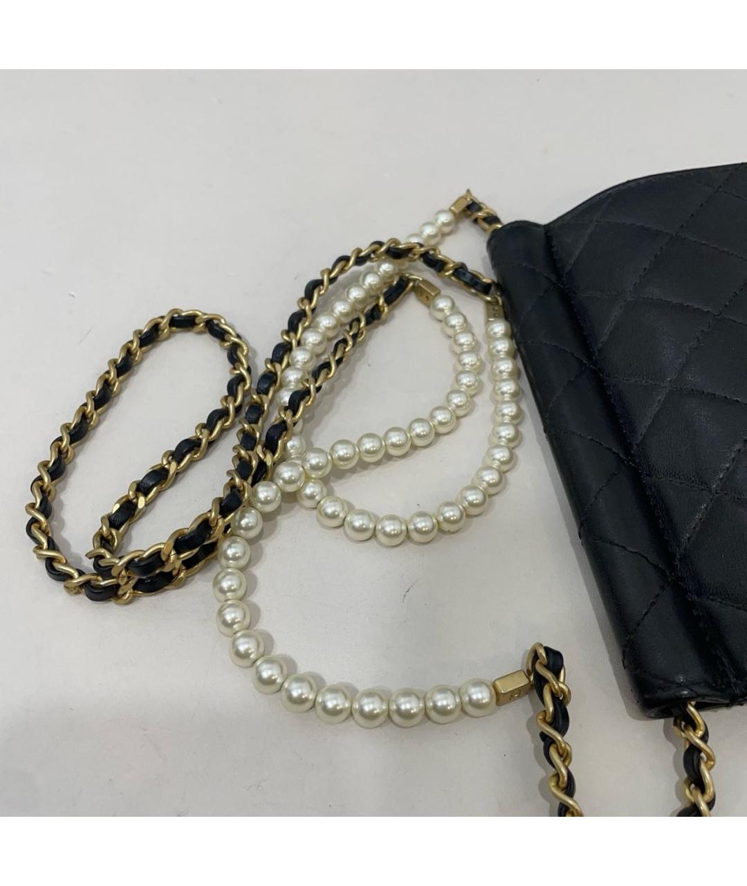 CHANEL Черная кожаная сумка через плечо, фото 7