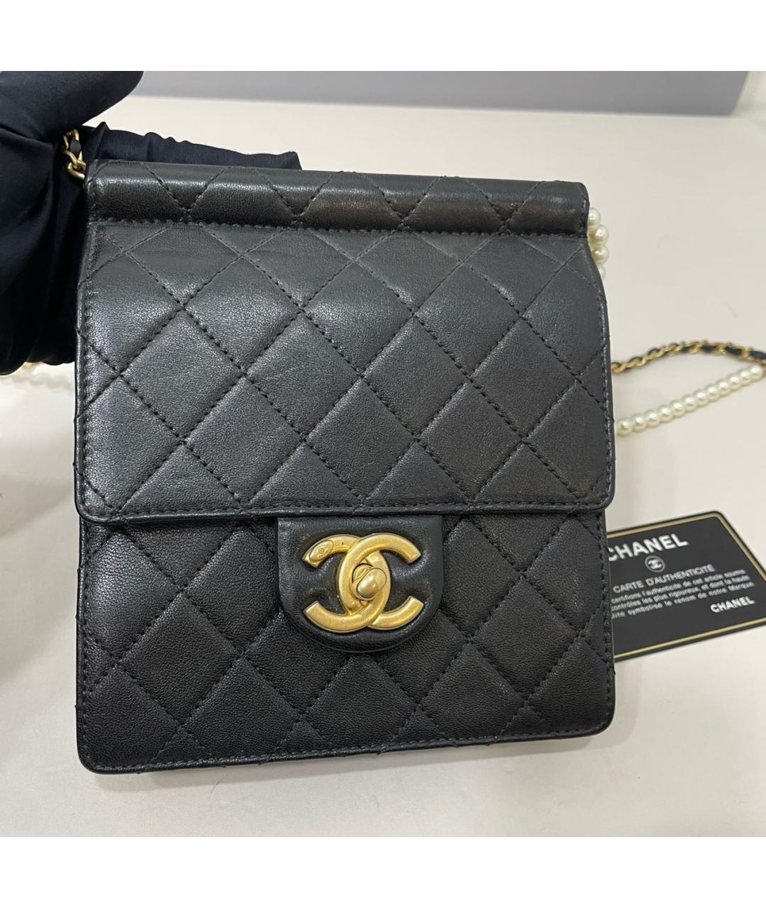 CHANEL Черная кожаная сумка через плечо, фото 5