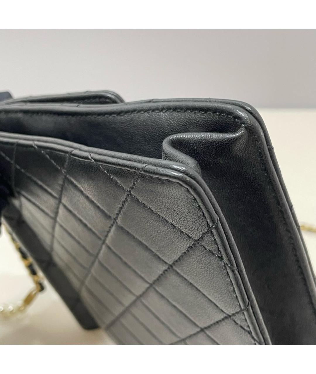 CHANEL Черная кожаная сумка через плечо, фото 8