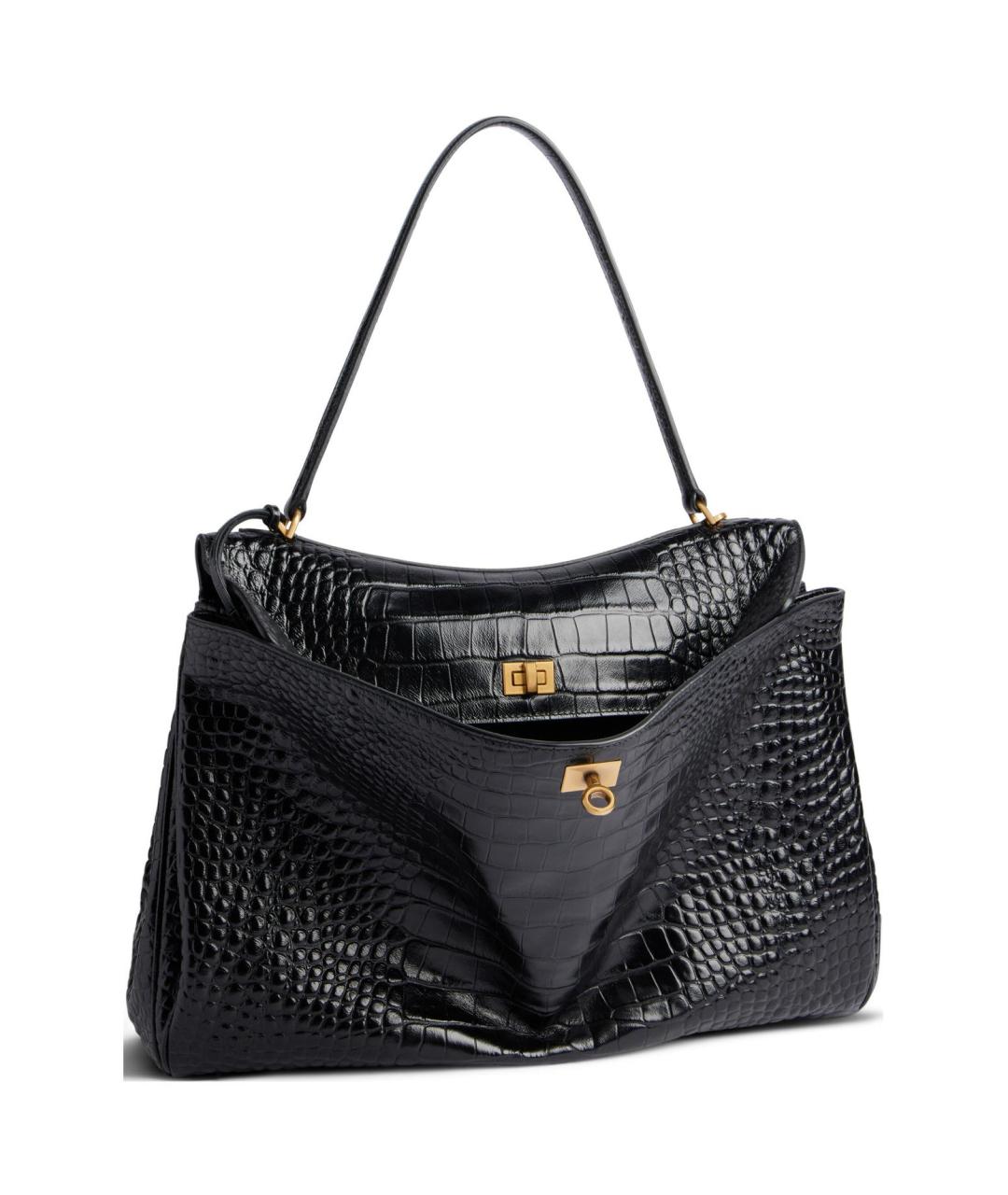 BALENCIAGA Черная кожаная сумка через плечо, фото 3