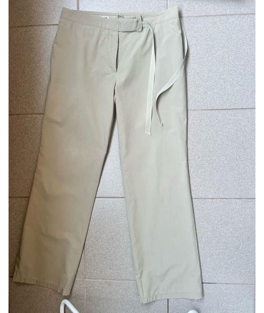 JIL SANDER Бежевые прямые брюки, фото 6