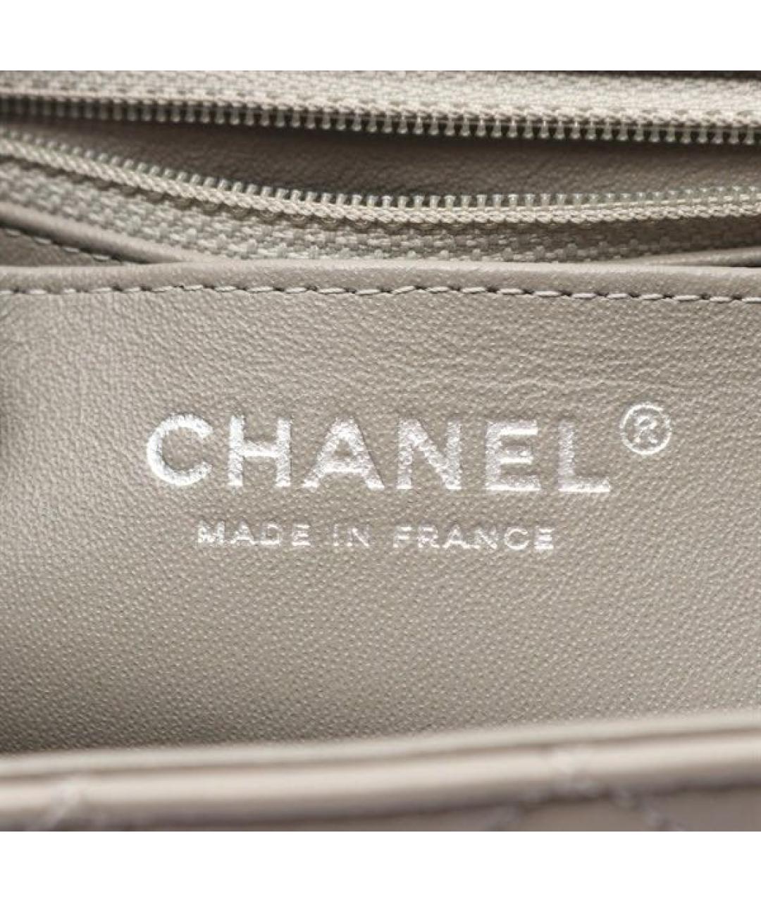 CHANEL Серая кожаная сумка через плечо, фото 5
