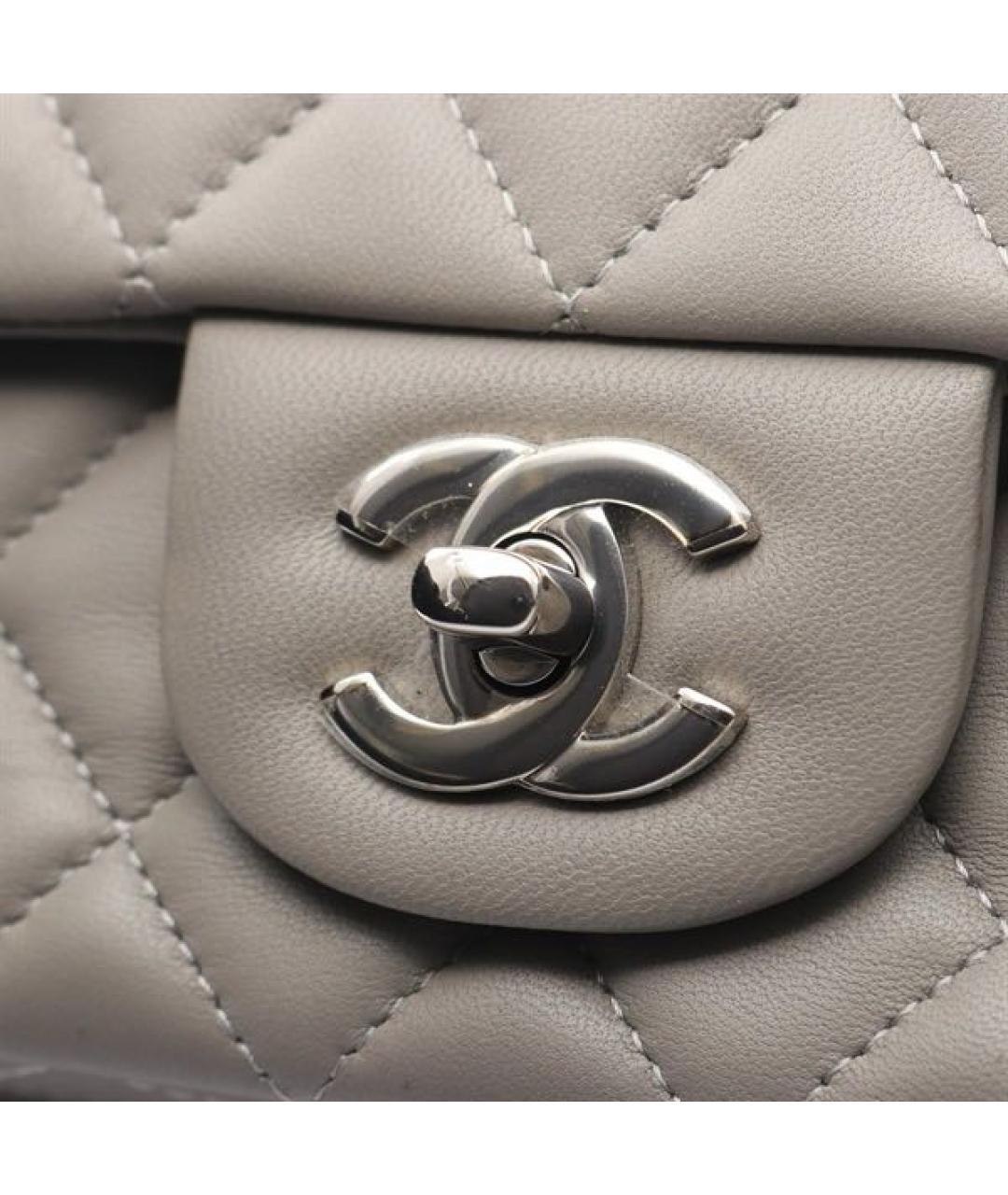 CHANEL Серая кожаная сумка через плечо, фото 7