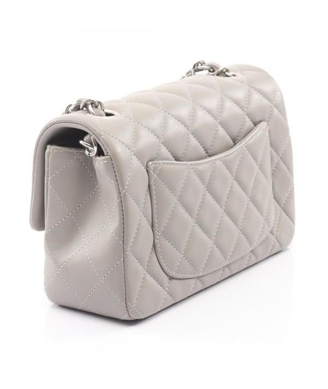 CHANEL Серая кожаная сумка через плечо, фото 2