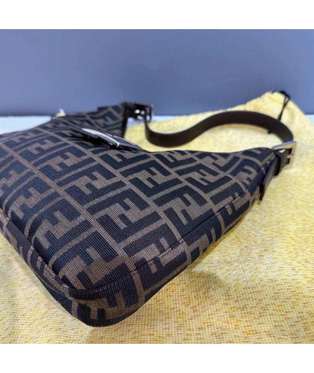 FENDI Коричневая тканевая сумка через плечо, фото 8