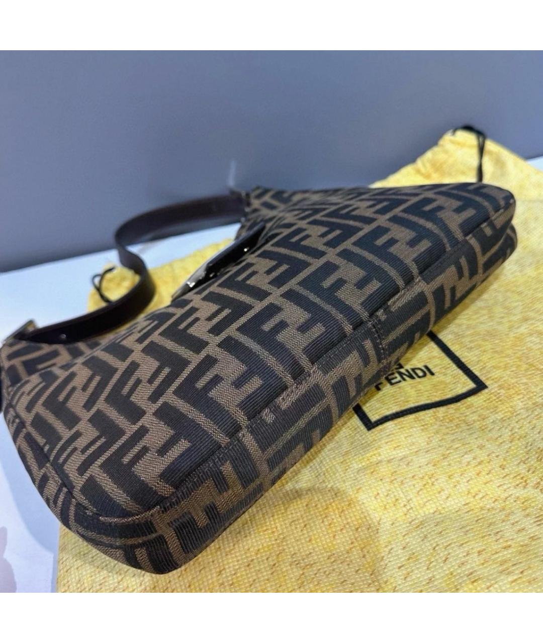FENDI Коричневая тканевая сумка через плечо, фото 7