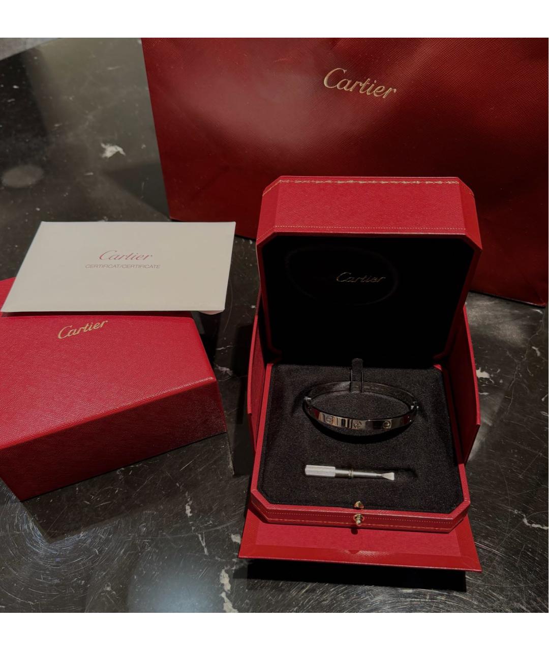 CARTIER Белый браслет из белого золота, фото 2