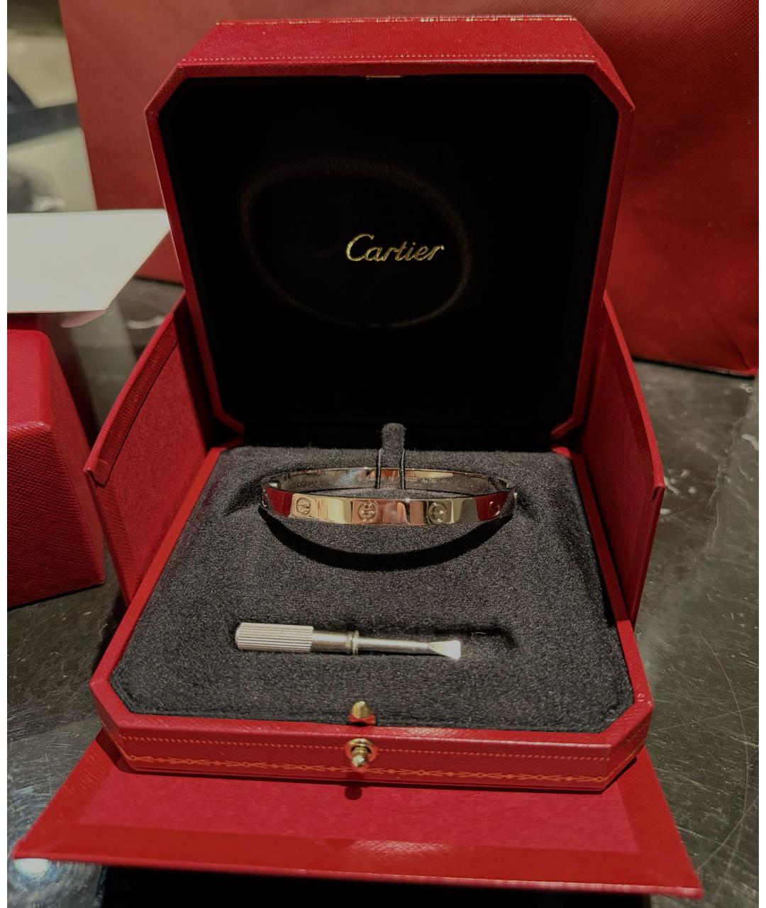 CARTIER Белый браслет из белого золота, фото 5