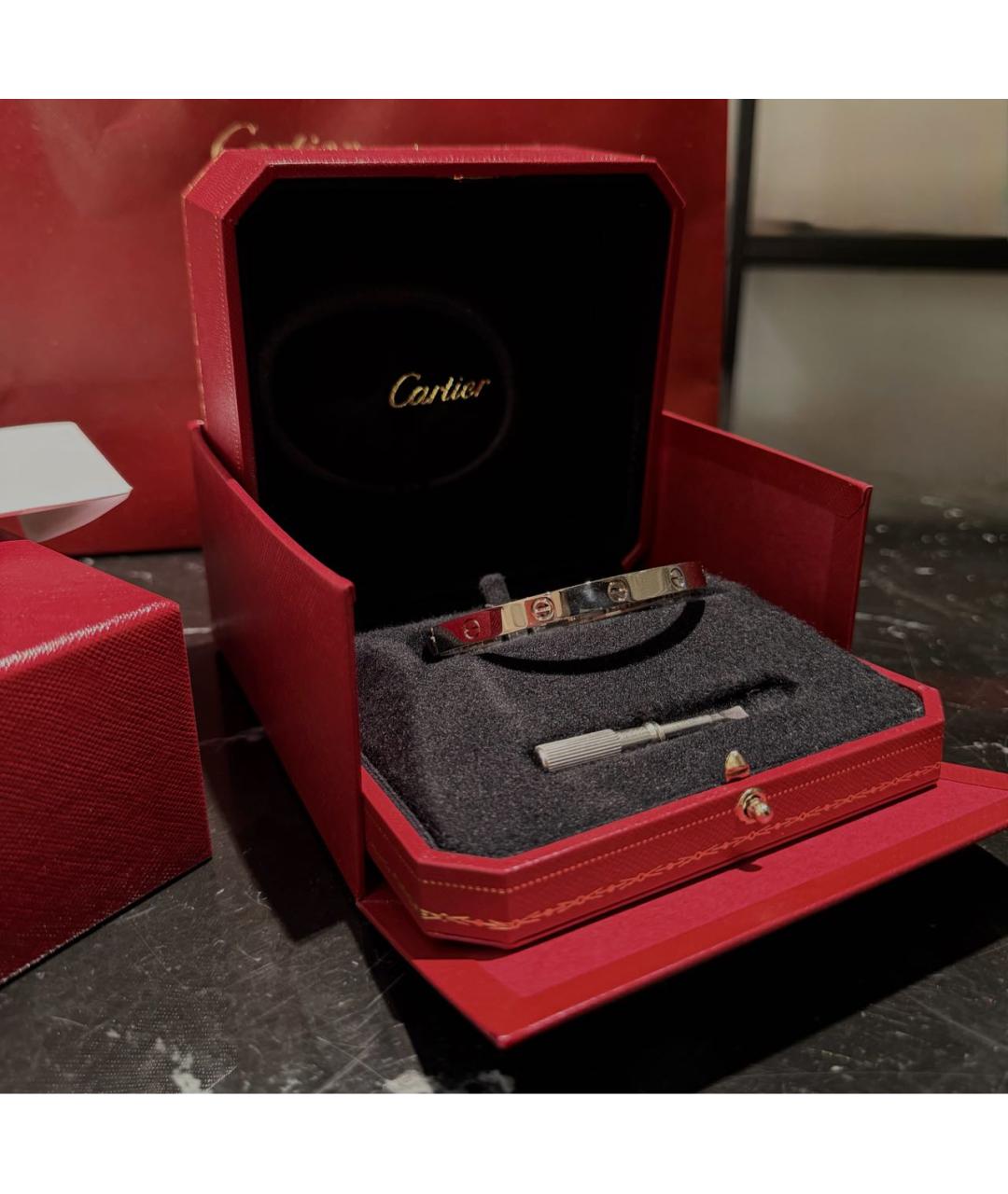 CARTIER Белый браслет из белого золота, фото 4