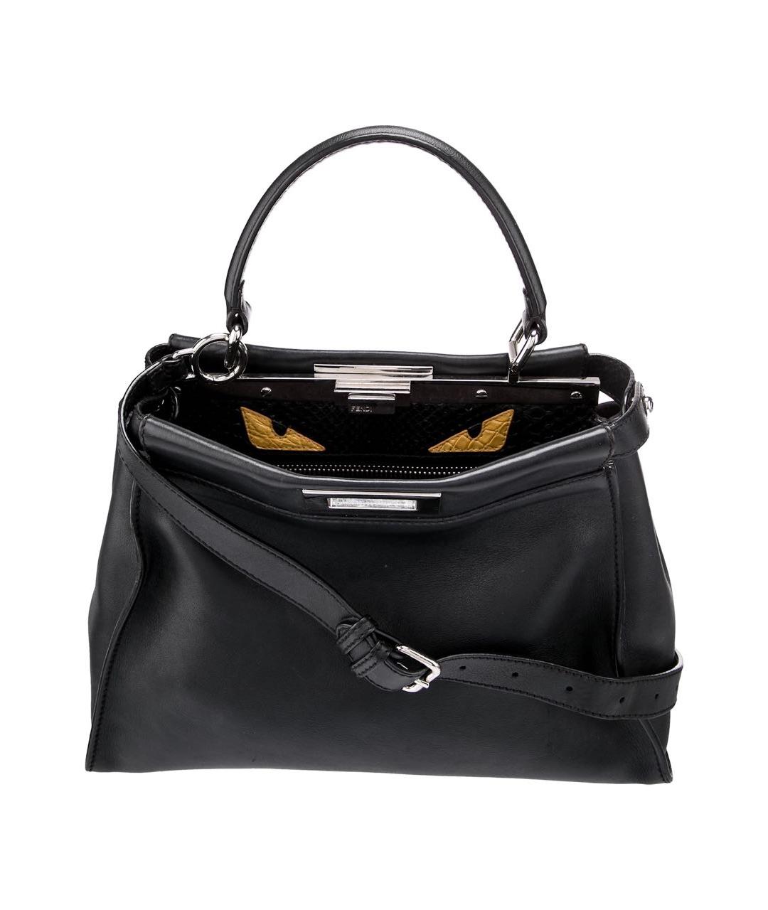 FENDI Черная кожаная сумка с короткими ручками, фото 1