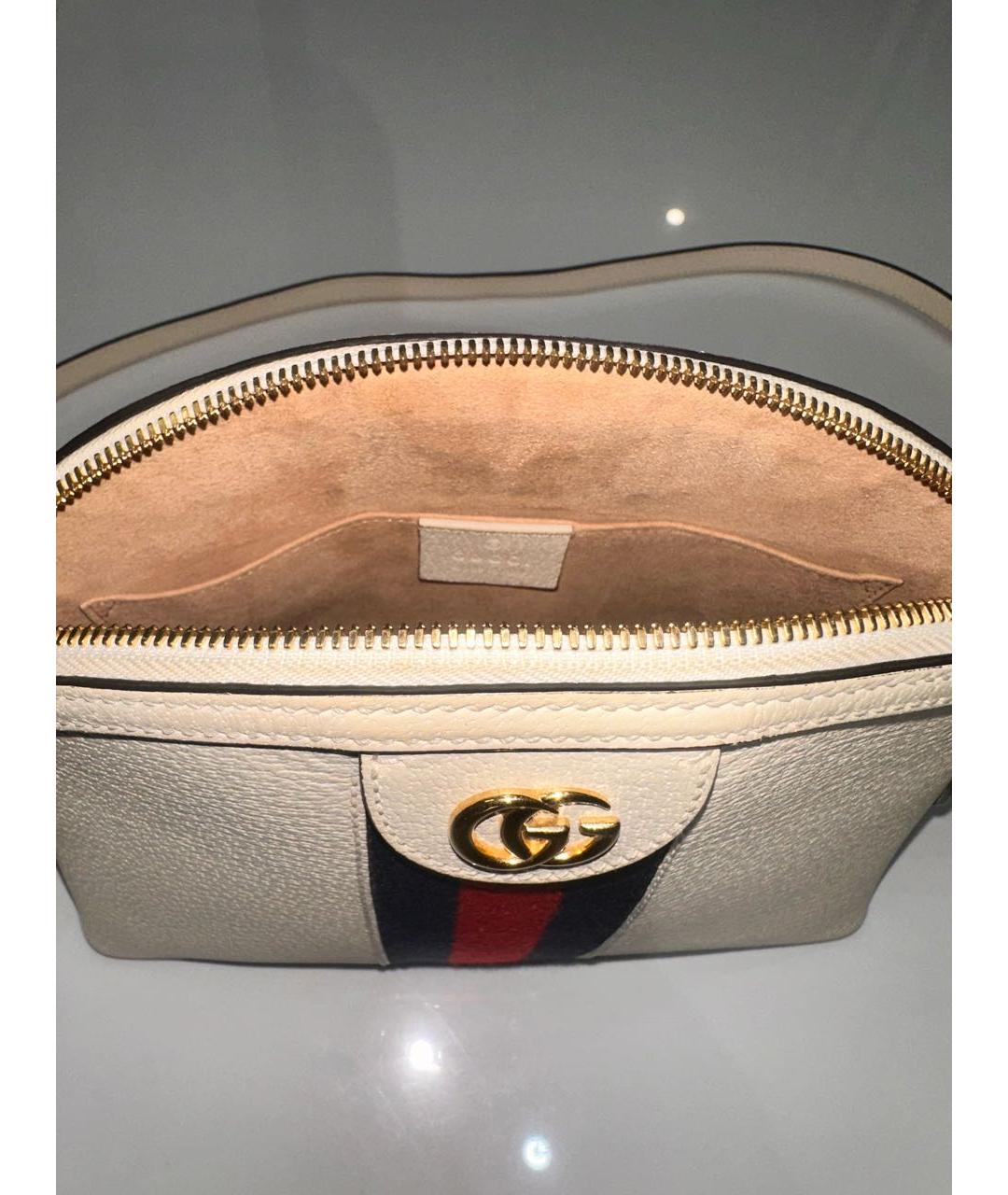 GUCCI Бежевая кожаная сумка через плечо, фото 4