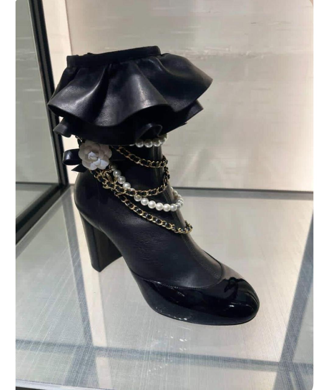 CHANEL Черные кожаные ботильоны, фото 2