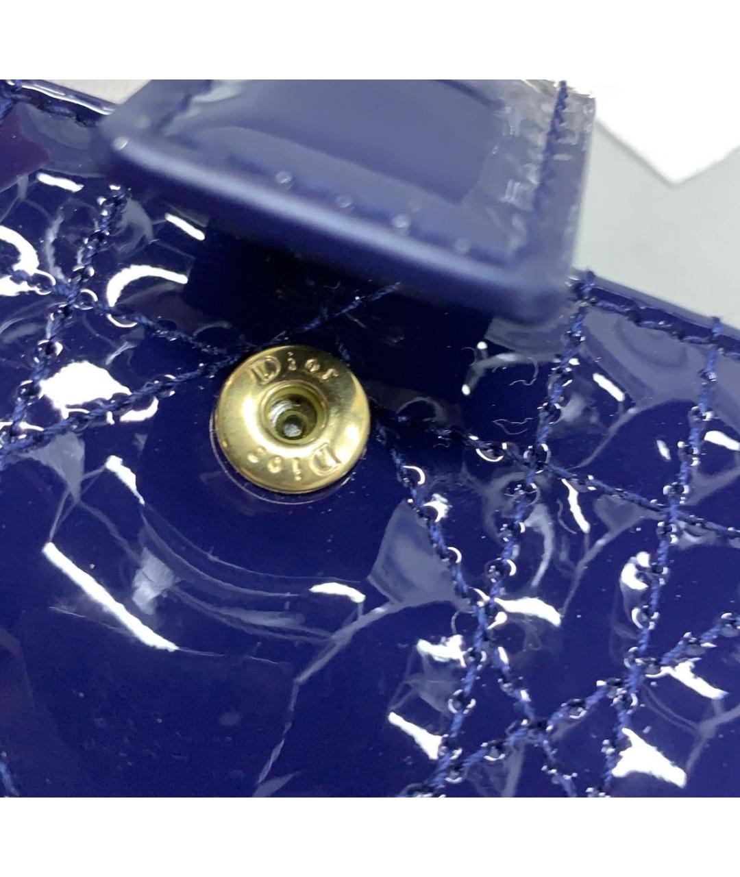 CHRISTIAN DIOR Темно-синий кожаный кошелек, фото 7