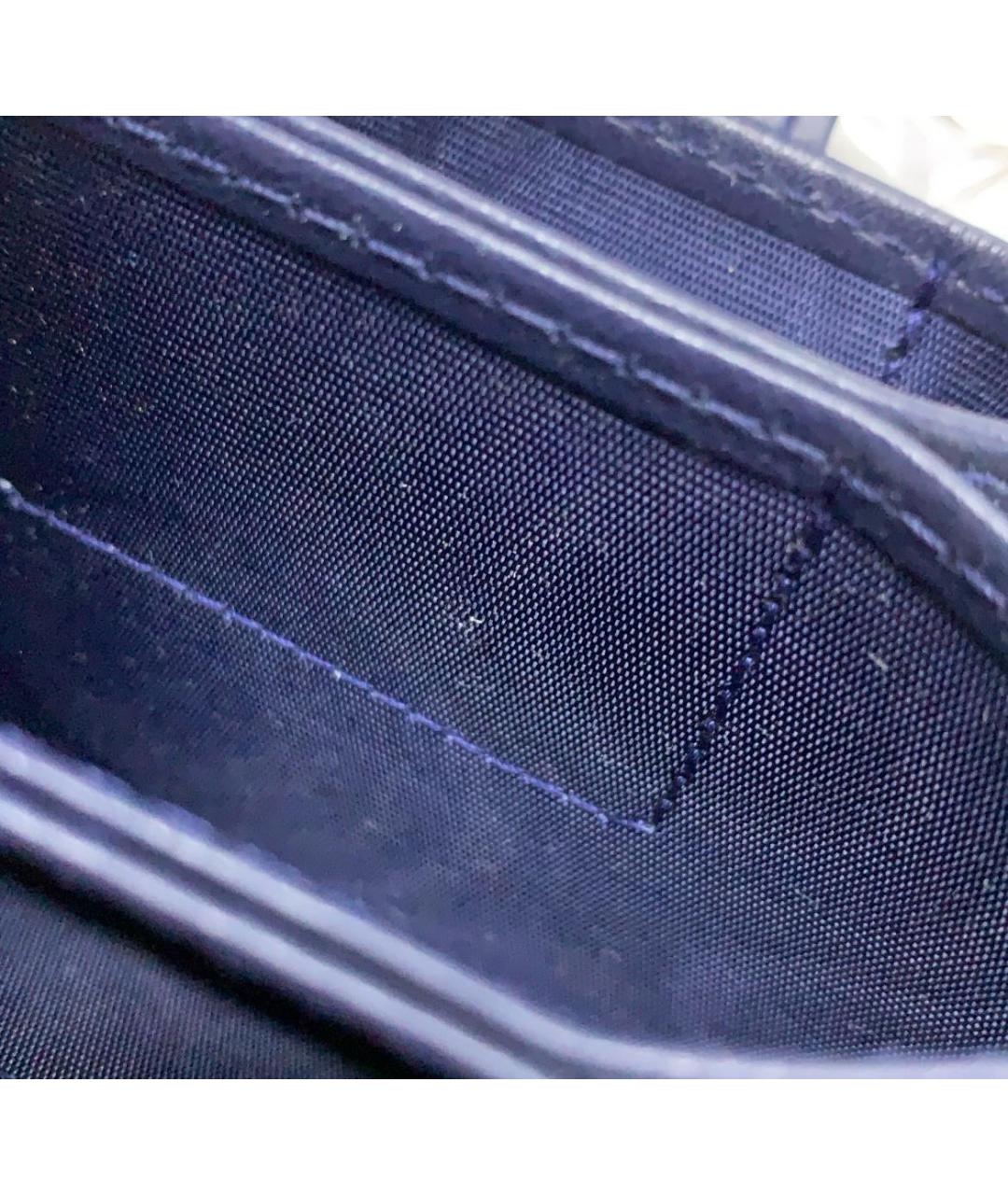 CHRISTIAN DIOR Темно-синий кожаный кошелек, фото 6
