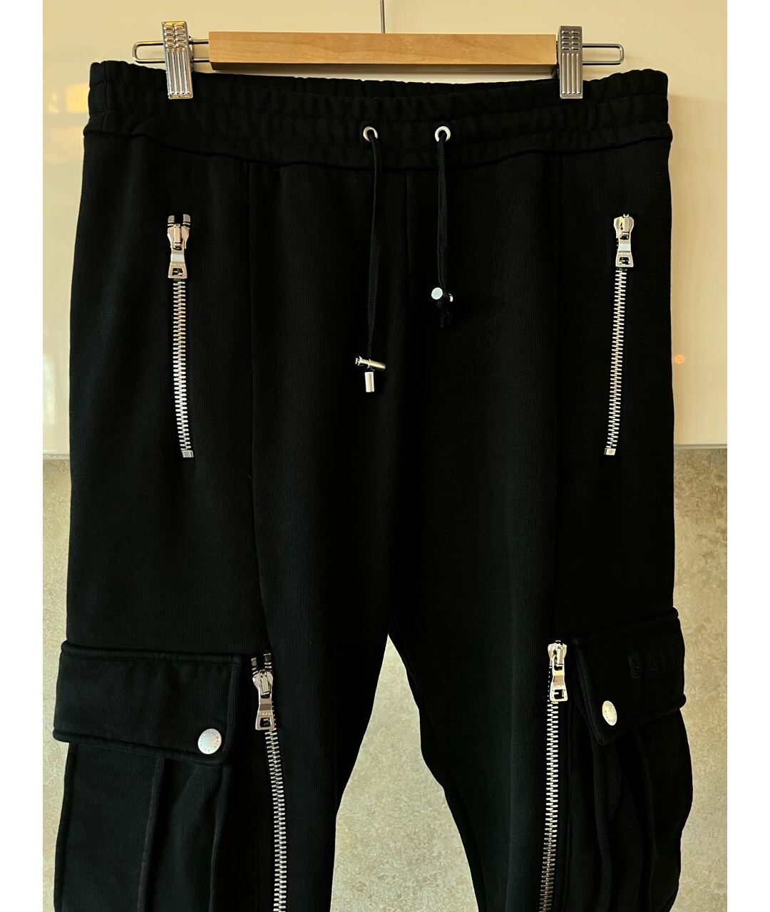 BALMAIN Черные хлопковые брюки чинос, фото 3