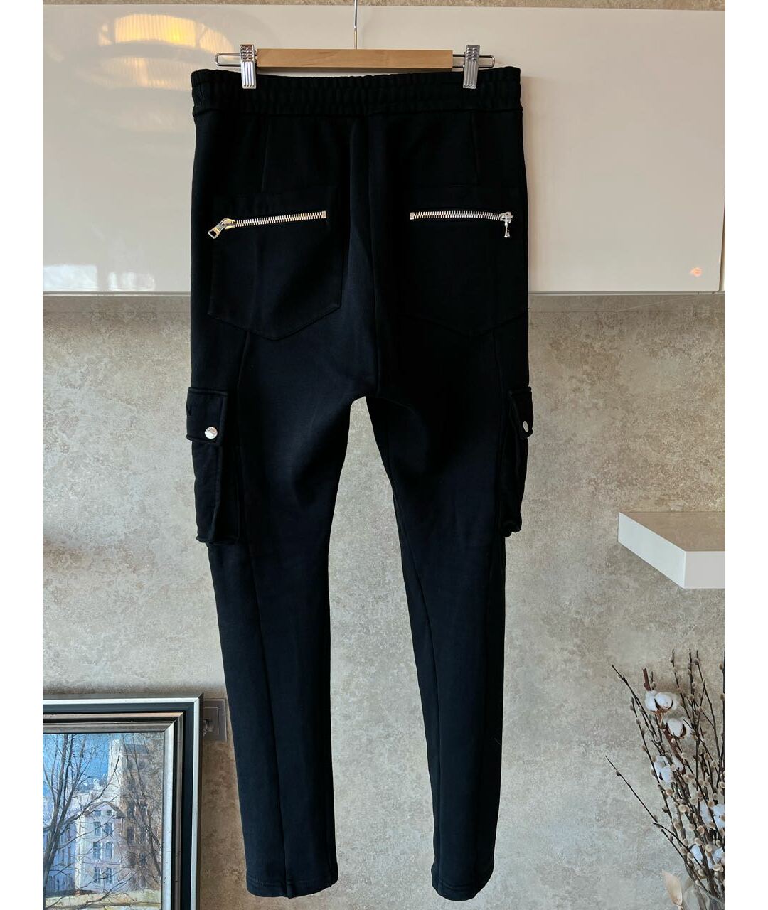 BALMAIN Черные хлопковые брюки чинос, фото 2