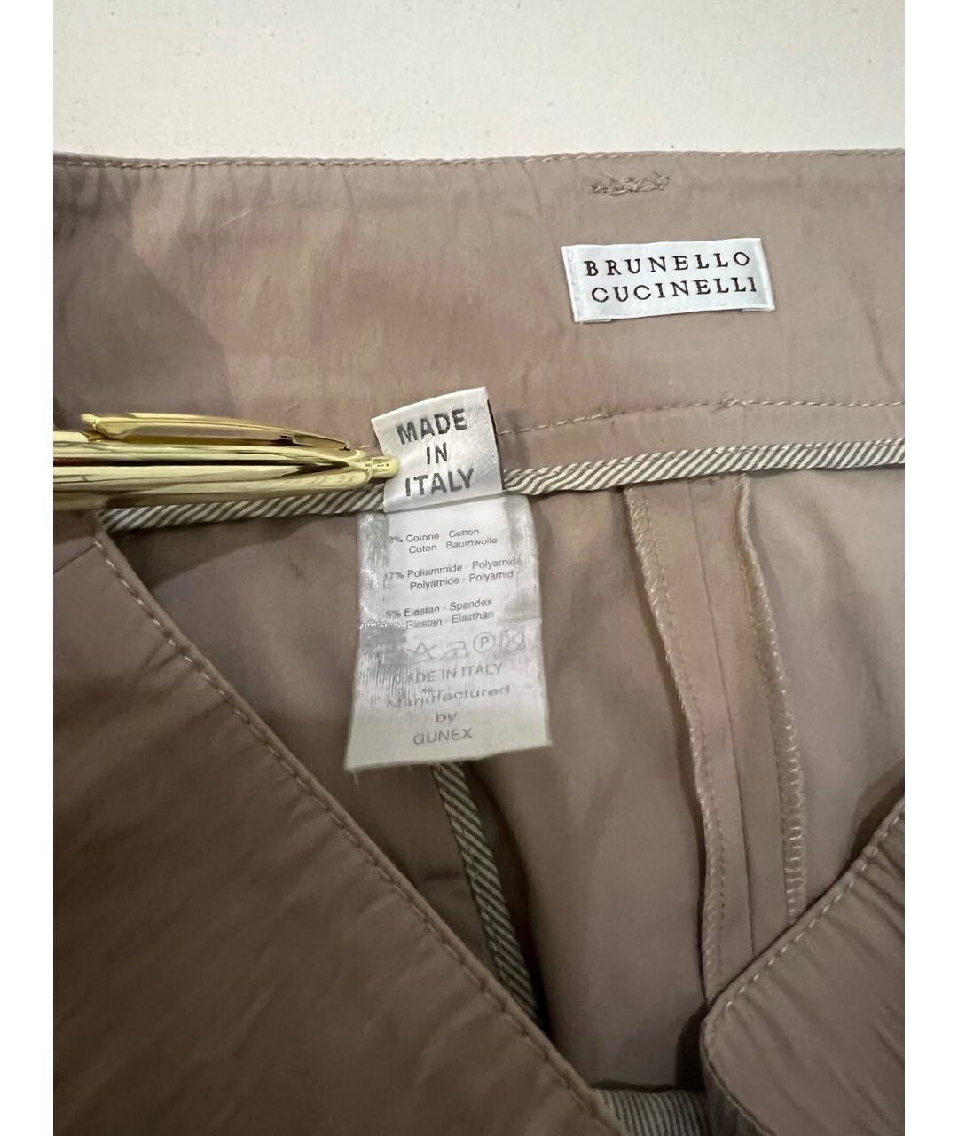 BRUNELLO CUCINELLI Коричневая хлопко-эластановая юбка мини, фото 4