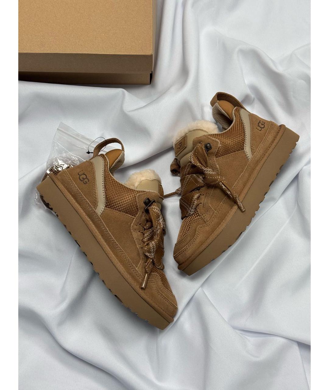 UGG AUSTRALIA Коричневые замшевые кроссовки, фото 3