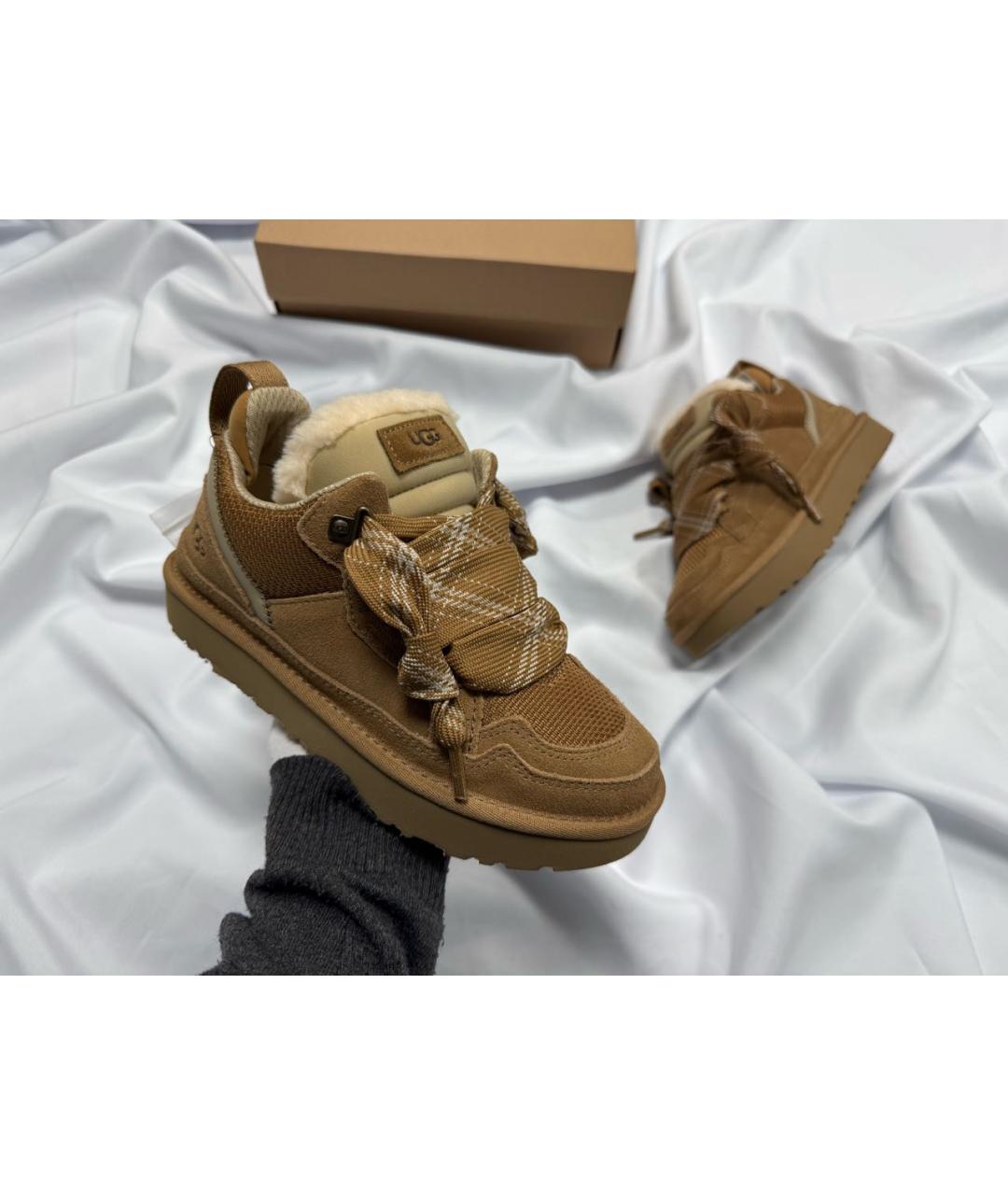 UGG AUSTRALIA Коричневые замшевые кроссовки, фото 2