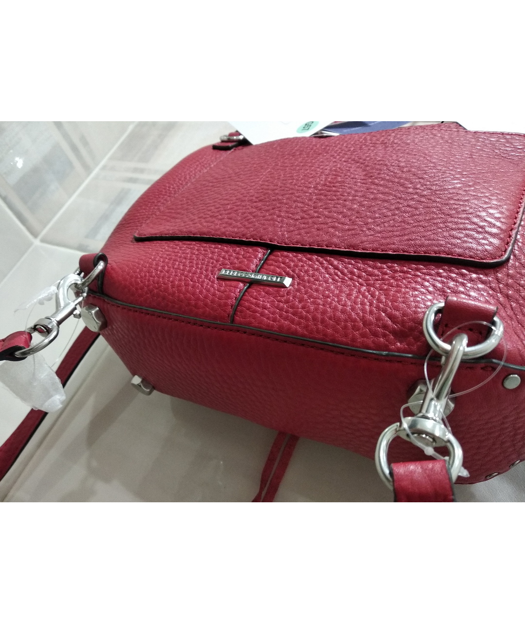 REBECCA MINKOFF Красная кожаная сумка с короткими ручками, фото 2