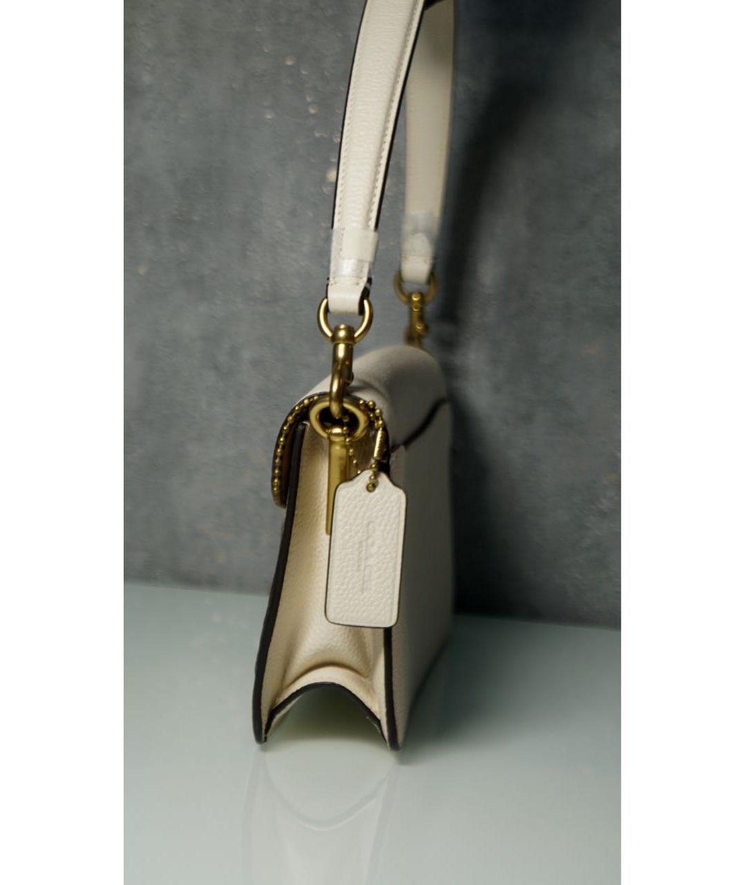 COACH Белая кожаная сумка через плечо, фото 7