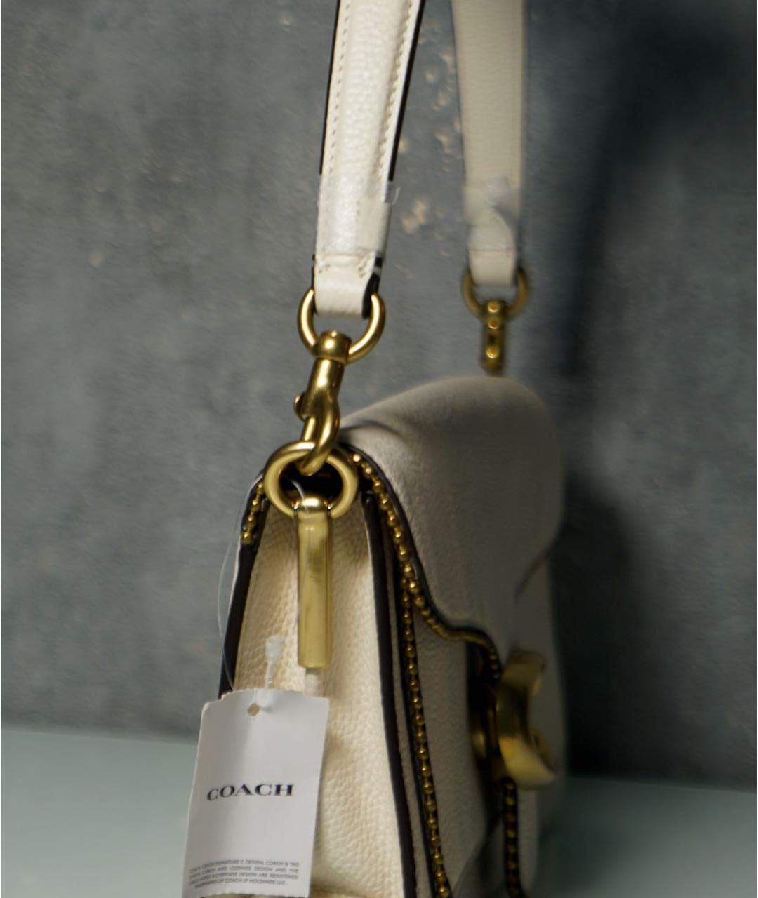 COACH Белая кожаная сумка через плечо, фото 6