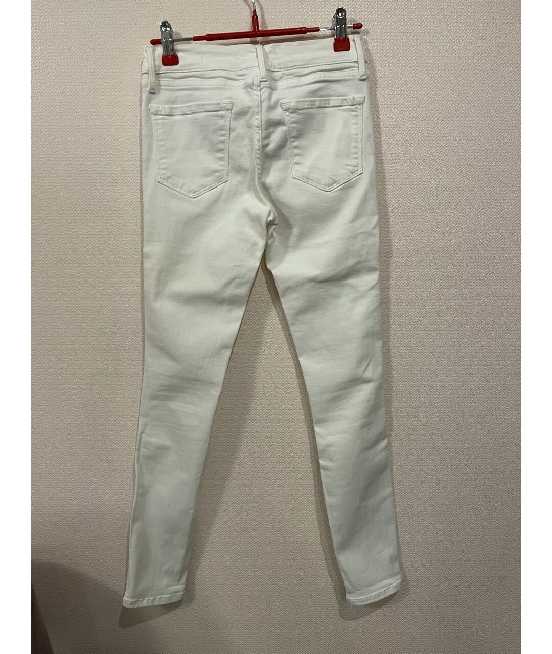 FRAME Белые хлопко-эластановые джинсы слим, фото 2