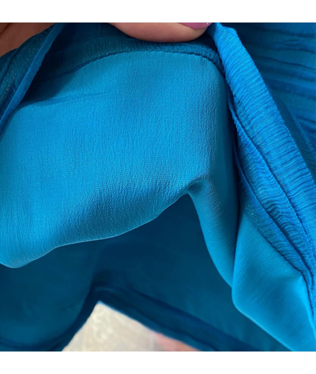 D.EXTERIOR Бирюзовое шелковое коктейльное платье, фото 5