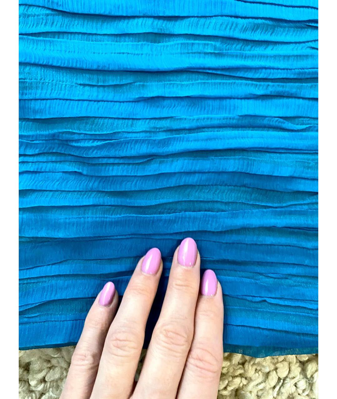 D.EXTERIOR Бирюзовое шелковое коктейльное платье, фото 6