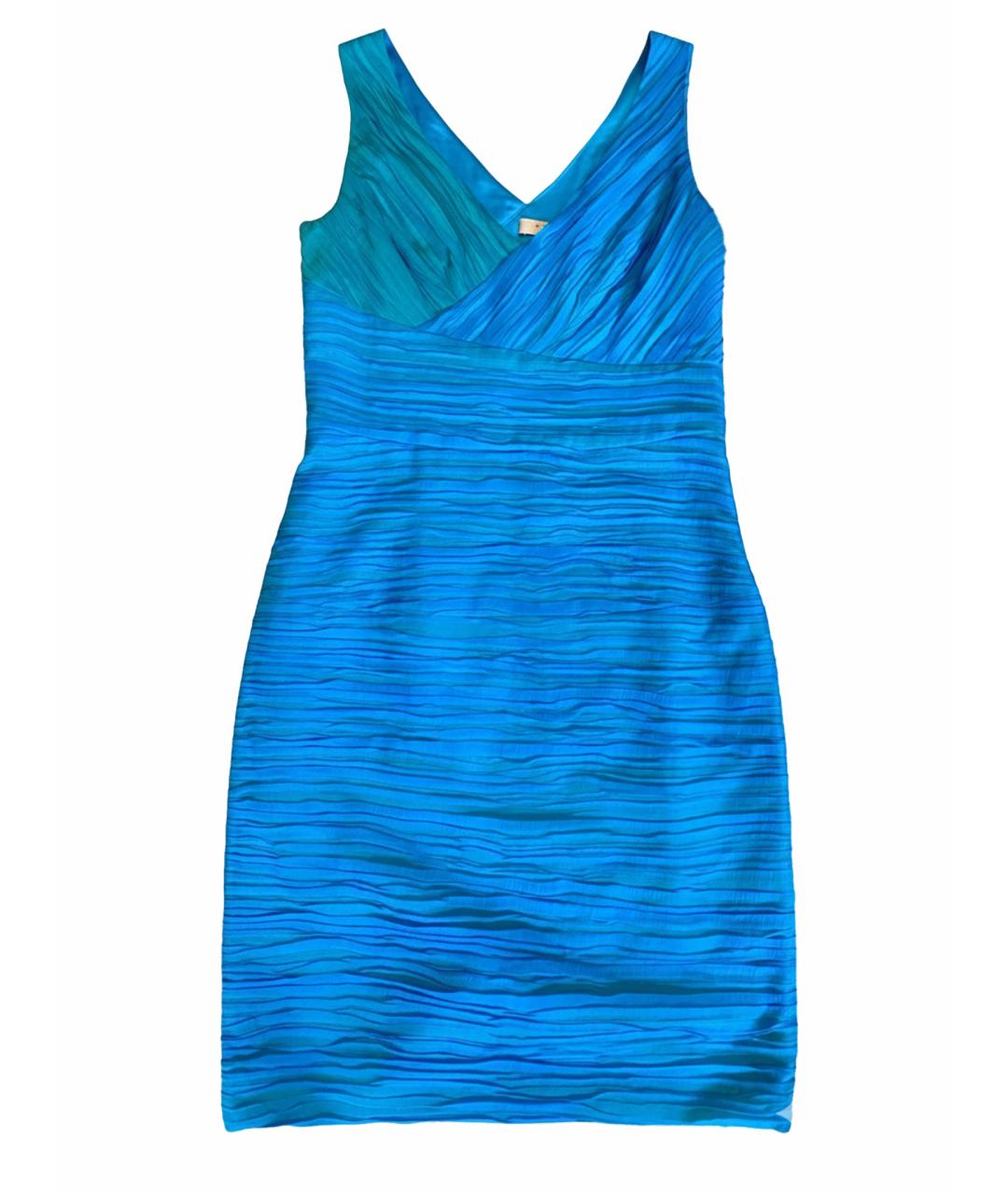 D.EXTERIOR Бирюзовое шелковое коктейльное платье, фото 1