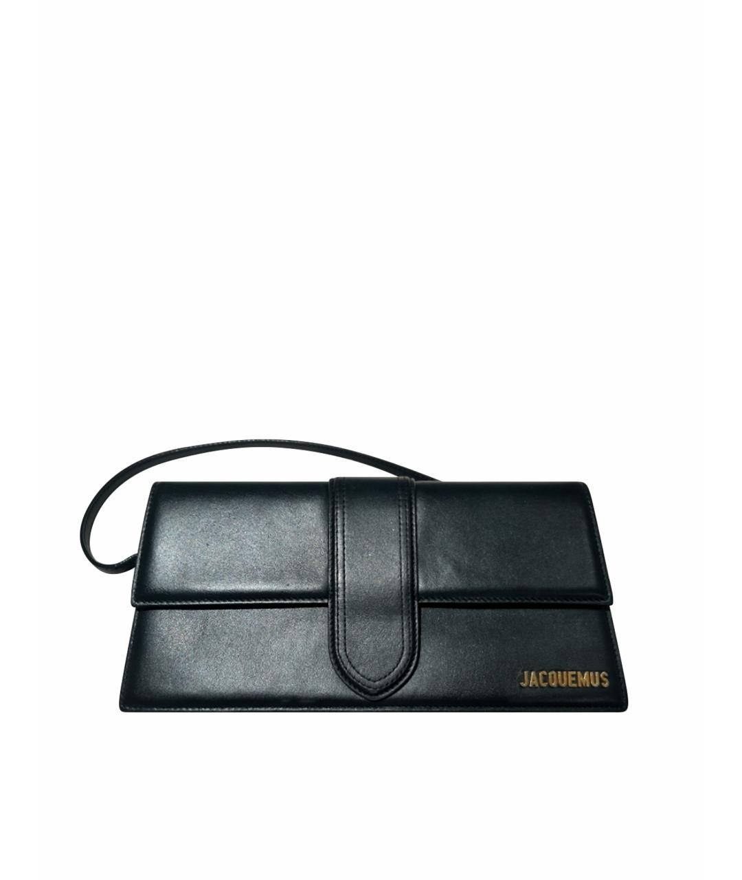 JACQUEMUS Черная кожаная сумка через плечо, фото 1