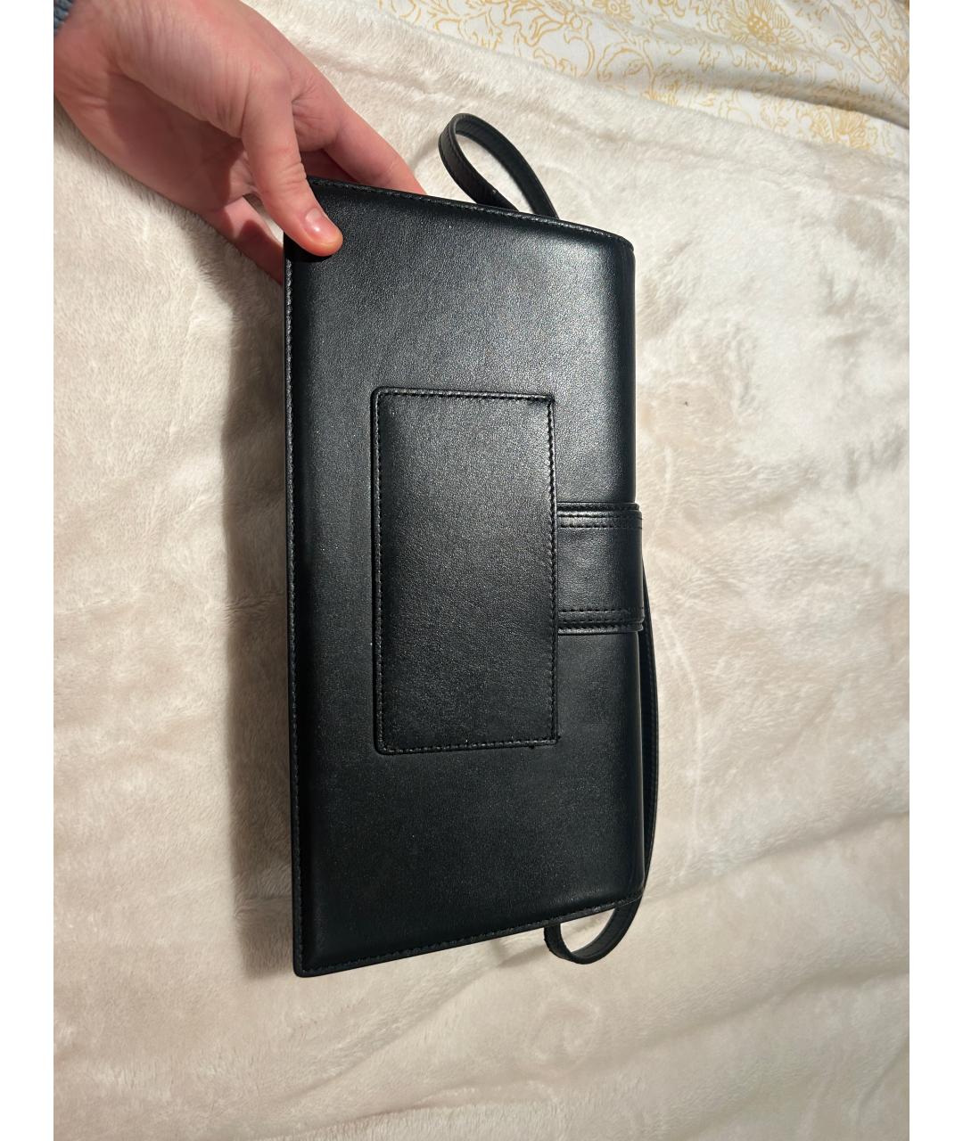 JACQUEMUS Черная кожаная сумка через плечо, фото 3