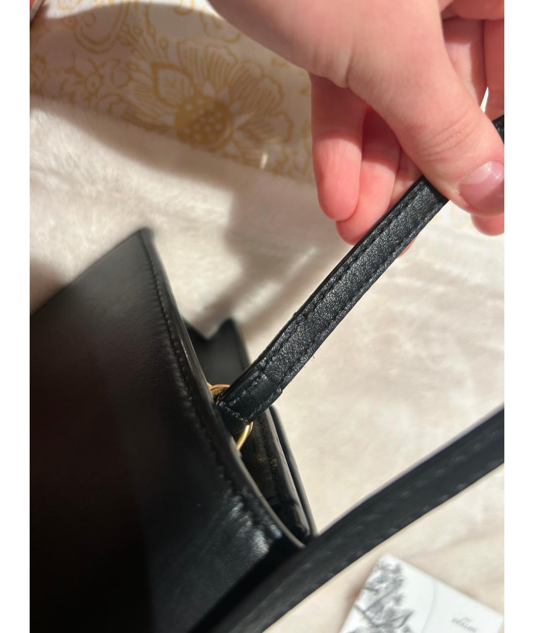 JACQUEMUS Черная кожаная сумка через плечо, фото 5