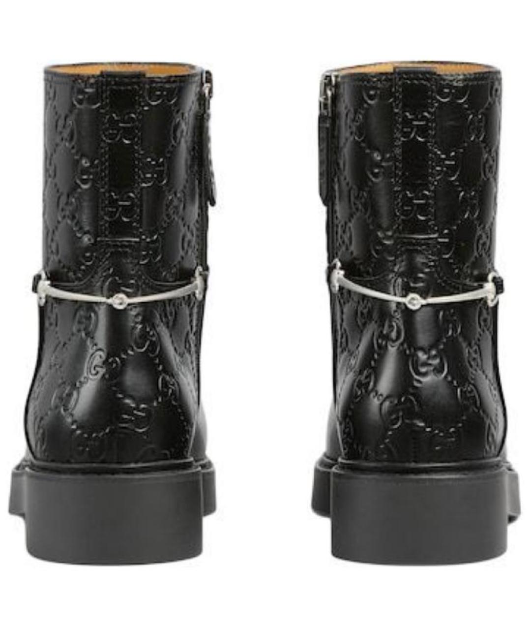 GUCCI Черные кожаные полусапоги, фото 6