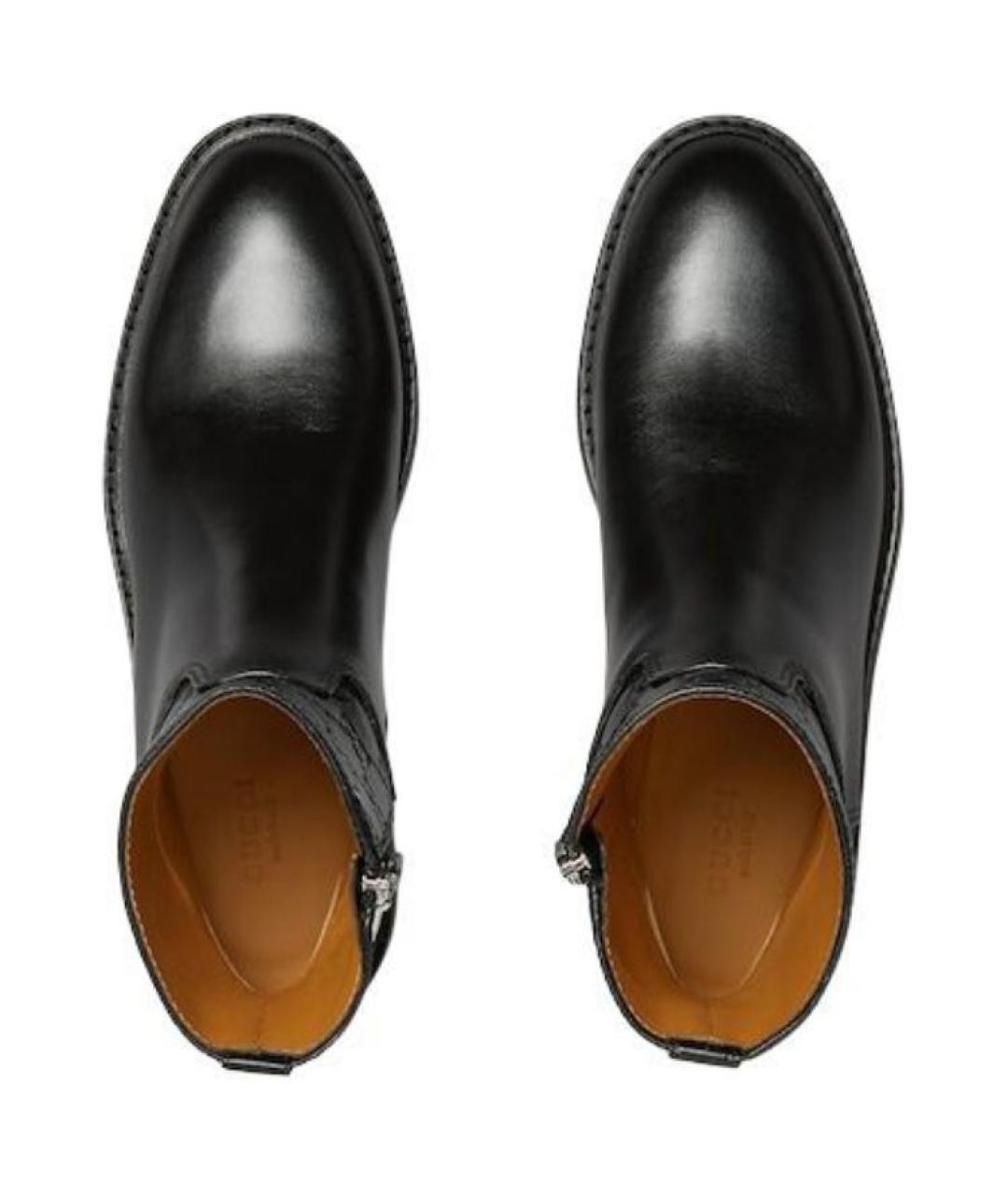 GUCCI Черные кожаные полусапоги, фото 4