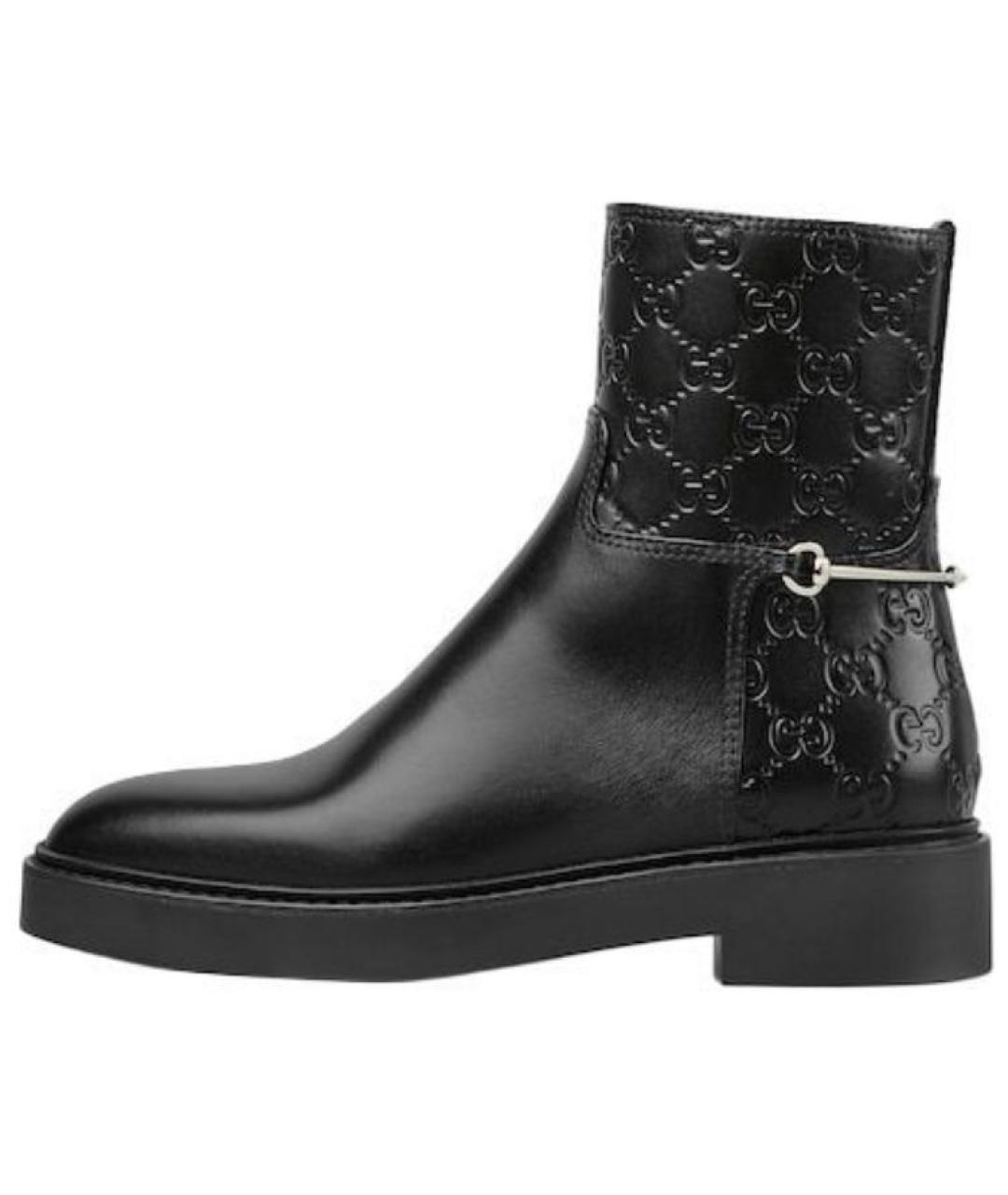 GUCCI Черные кожаные полусапоги, фото 2