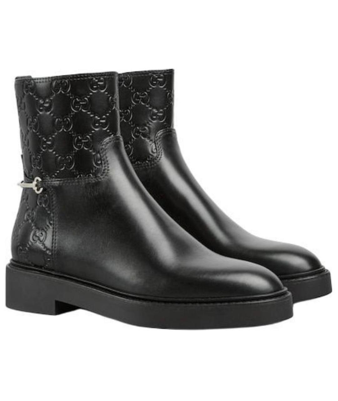 GUCCI Черные кожаные полусапоги, фото 3