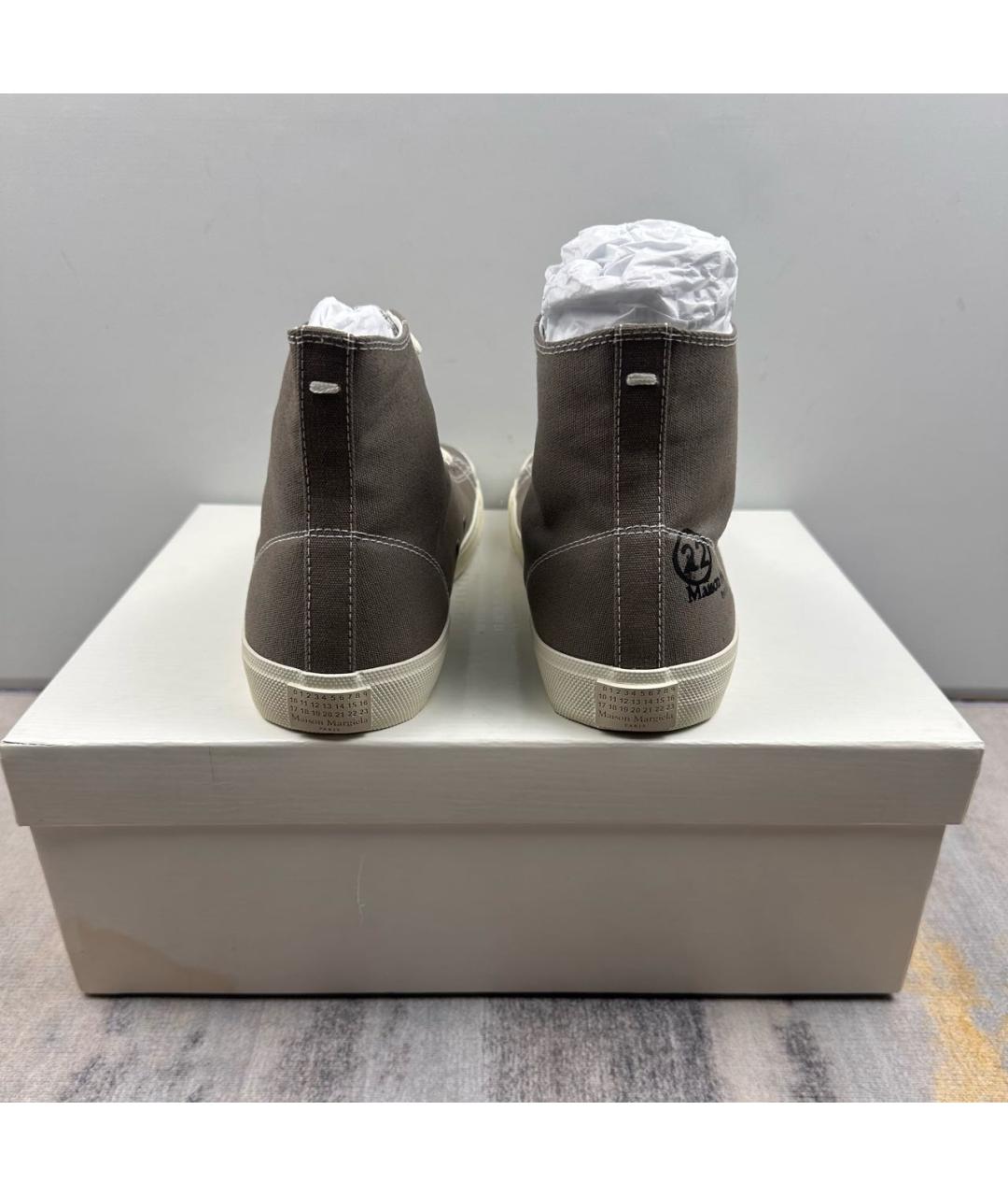 MAISON MARGIELA Коричневые текстильные кеды, фото 5