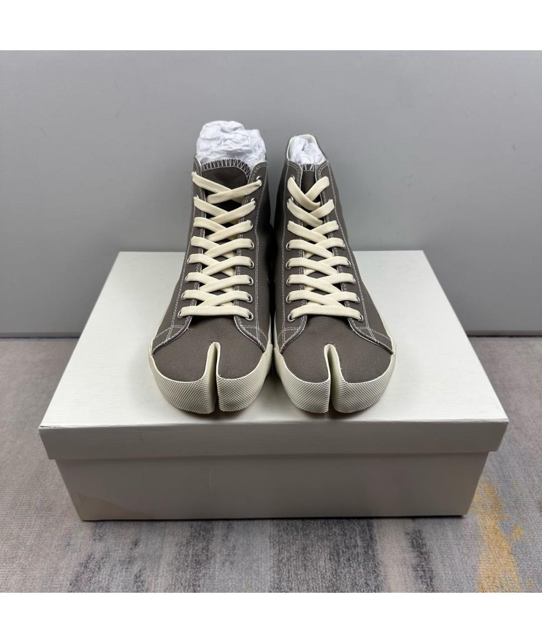 MAISON MARGIELA Коричневые текстильные кеды, фото 3