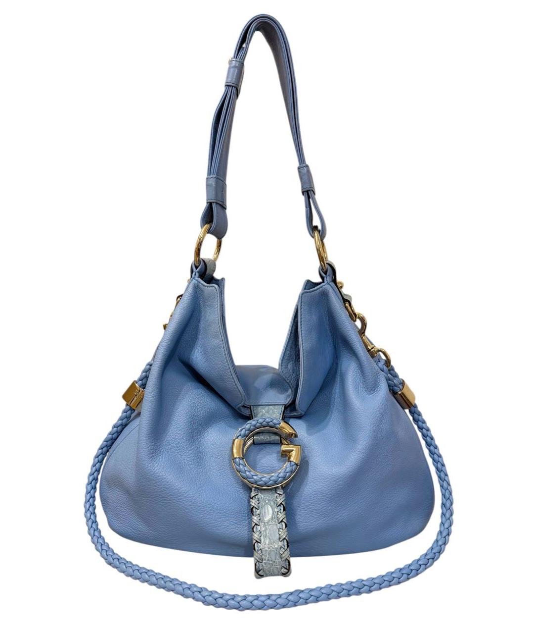 GUCCI Голубая кожаная сумка тоут, фото 1