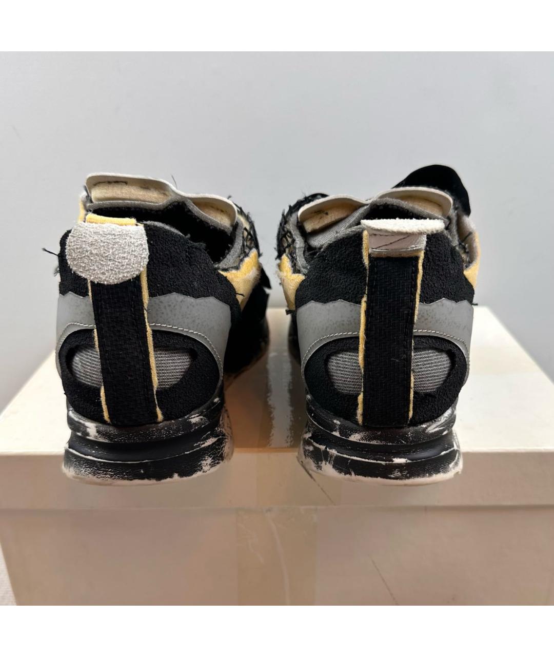 MAISON MARGIELA Черные текстильные низкие кроссовки / кеды, фото 5