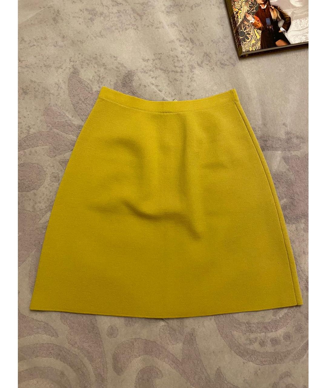 D.EXTERIOR Желтая шерстяная юбка мини, фото 2