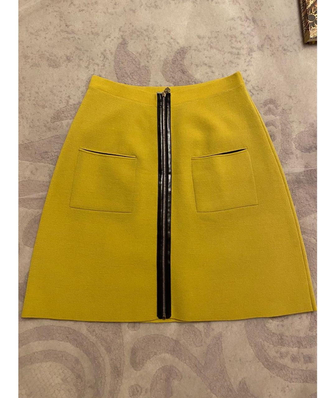 D.EXTERIOR Желтая шерстяная юбка мини, фото 7
